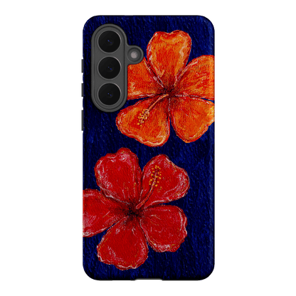 Hibiscus Flower Deep Blue Printed Phone Cases Samsung Galaxy S26 Plus / Armoured by BG. Studio - The Dairy