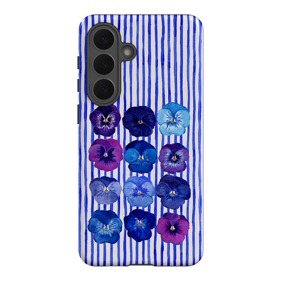 Striped Pansies Printed Phone Cases Samsung Galaxy S26 Plus / Armoured by Kayla Henley - The Dairy