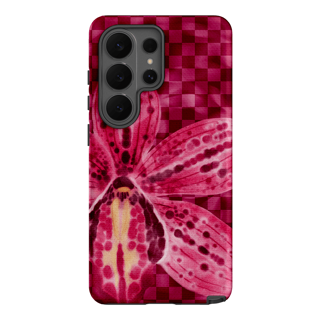 Check Orchid Printed Phone Cases Samsung Galaxy S26 Ultra / Armoured by Sally Hungerford - The Dairy