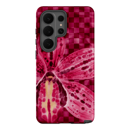 Check Orchid Printed Phone Cases Samsung Galaxy S26 Ultra / Armoured by Sally Hungerford - The Dairy