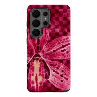 Check Orchid Printed Phone Cases Samsung Galaxy S26 Ultra / Armoured by Sally Hungerford - The Dairy
