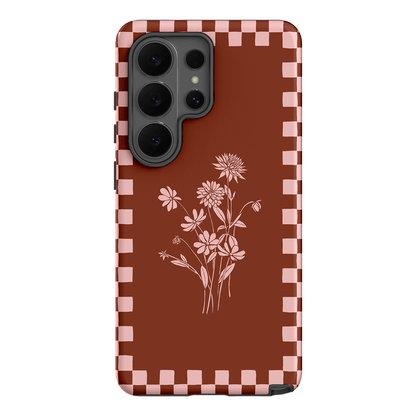 Dahlia Check Printed Phone Cases Samsung Galaxy S26 Ultra / Armoured by Typoflora - The Dairy