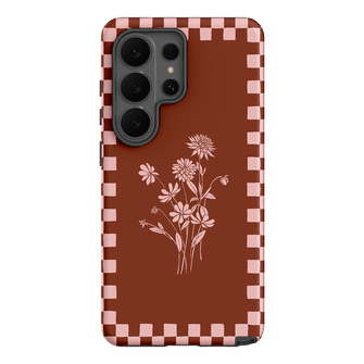 Dahlia Check Printed Phone Cases Samsung Galaxy S26 Ultra / Armoured by Typoflora - The Dairy