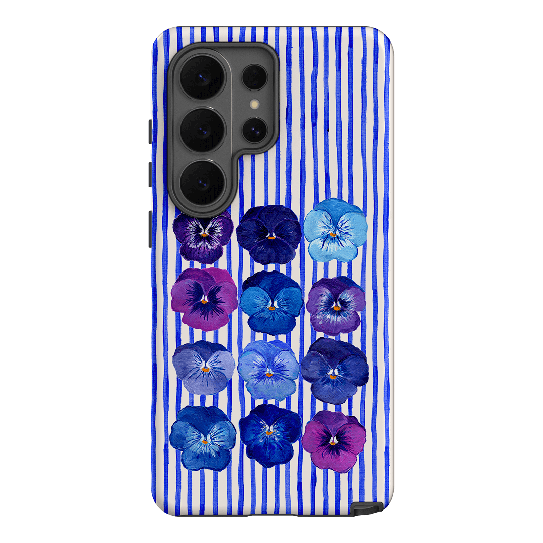 Striped Pansies Printed Phone Cases Samsung Galaxy S26 Ultra / Armoured by Kayla Henley - The Dairy