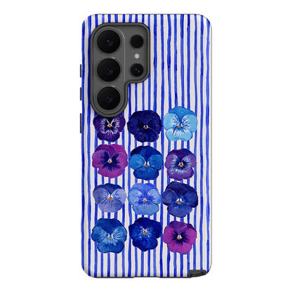 Striped Pansies Printed Phone Cases Samsung Galaxy S26 Ultra / Armoured by Kayla Henley - The Dairy