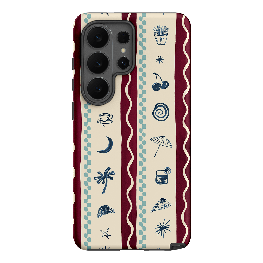 Summer Snacks Burgundy Printed Phone Cases Samsung Galaxy S26 Ultra / Armoured by Charlie Taylor - The Dairy