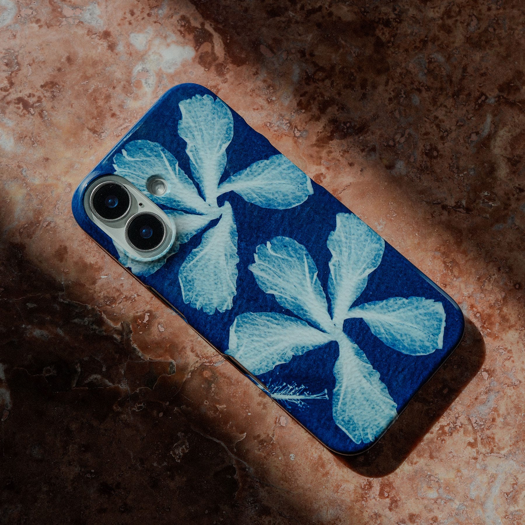 Hibiscus Cyanotype Printed Phone Cases by Sally Hungerford - The Dairy