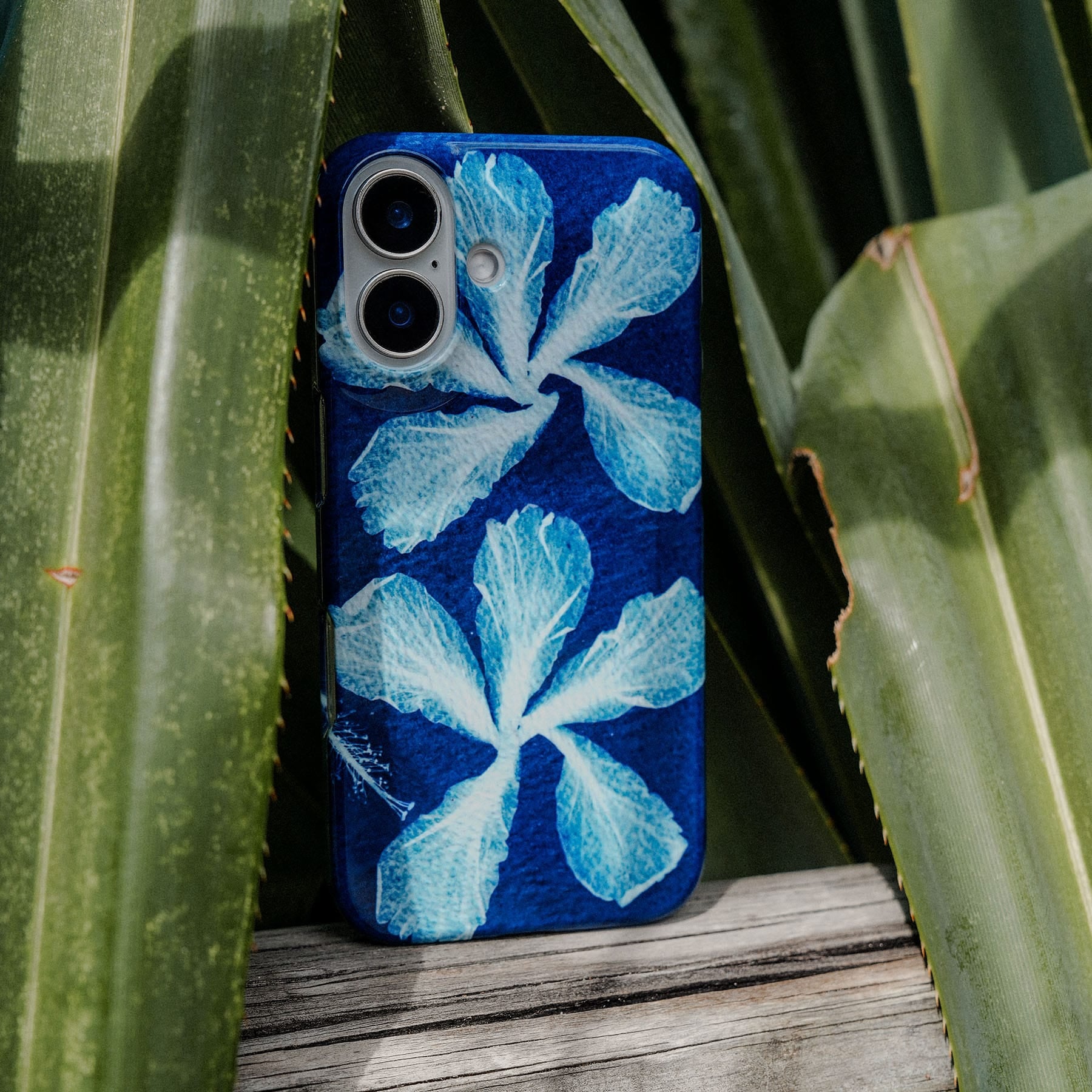 Hibiscus Cyanotype Printed Phone Cases by Sally Hungerford - The Dairy