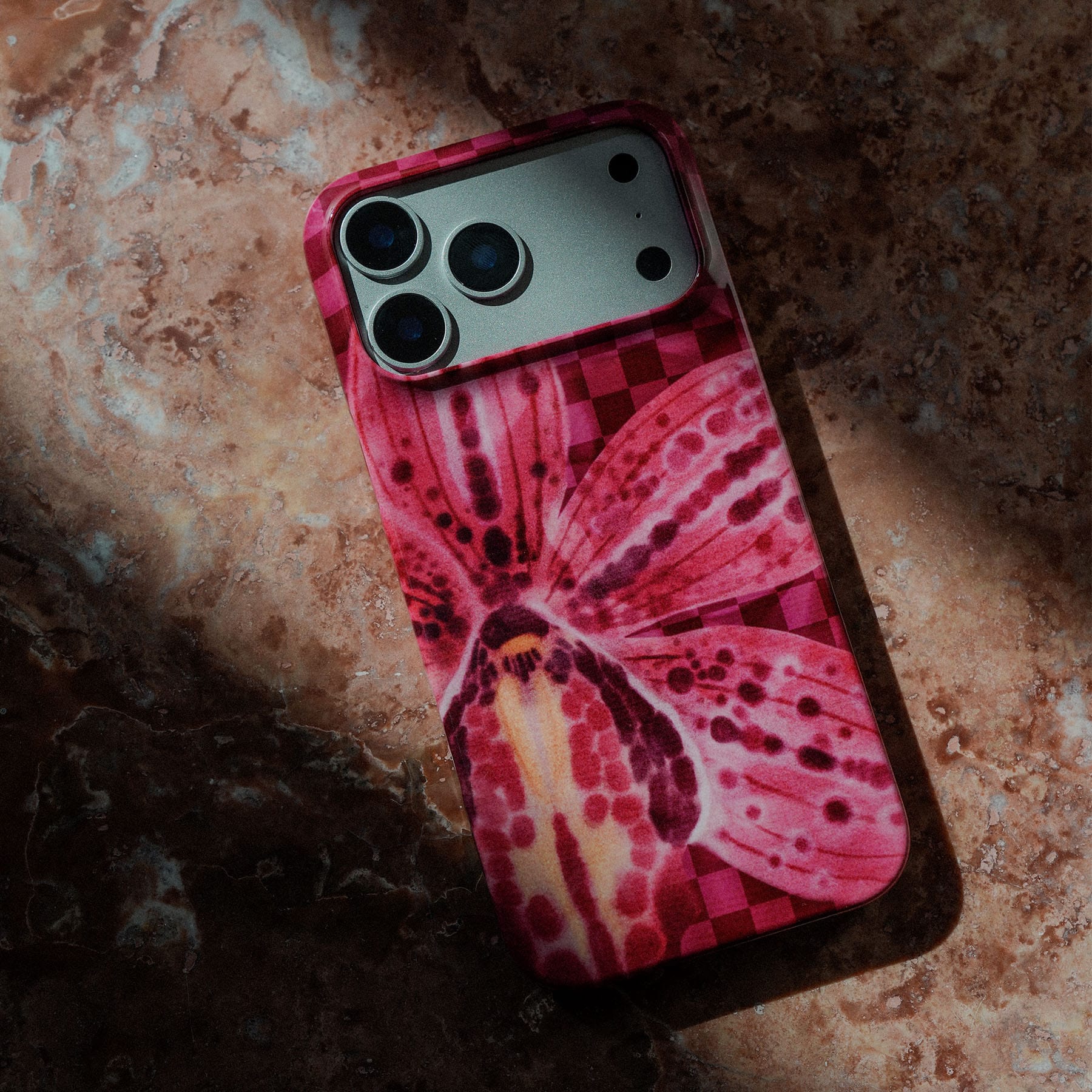 Check Orchid Printed Phone Cases by Sally Hungerford - The Dairy