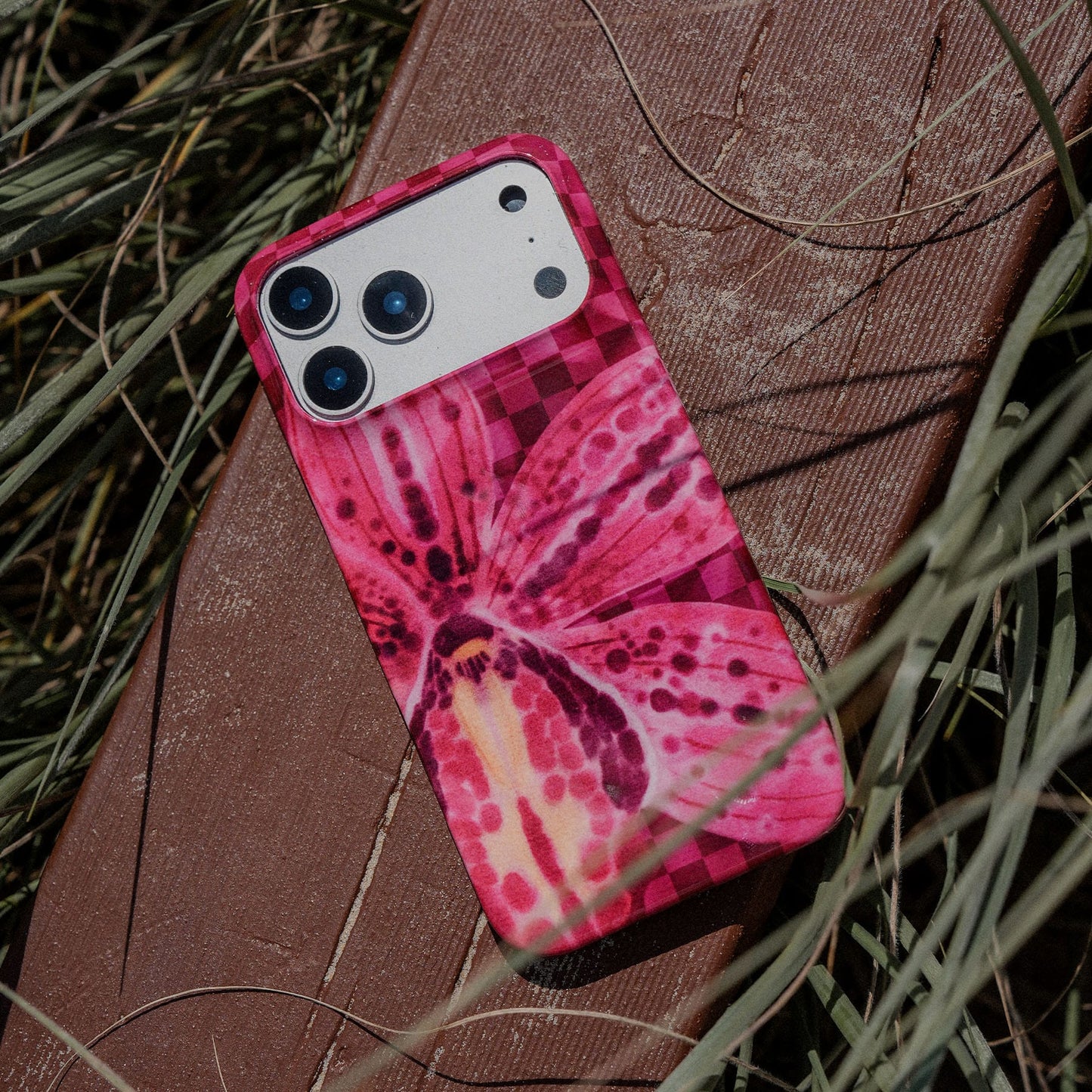Check Orchid Printed Phone Cases by Sally Hungerford - The Dairy