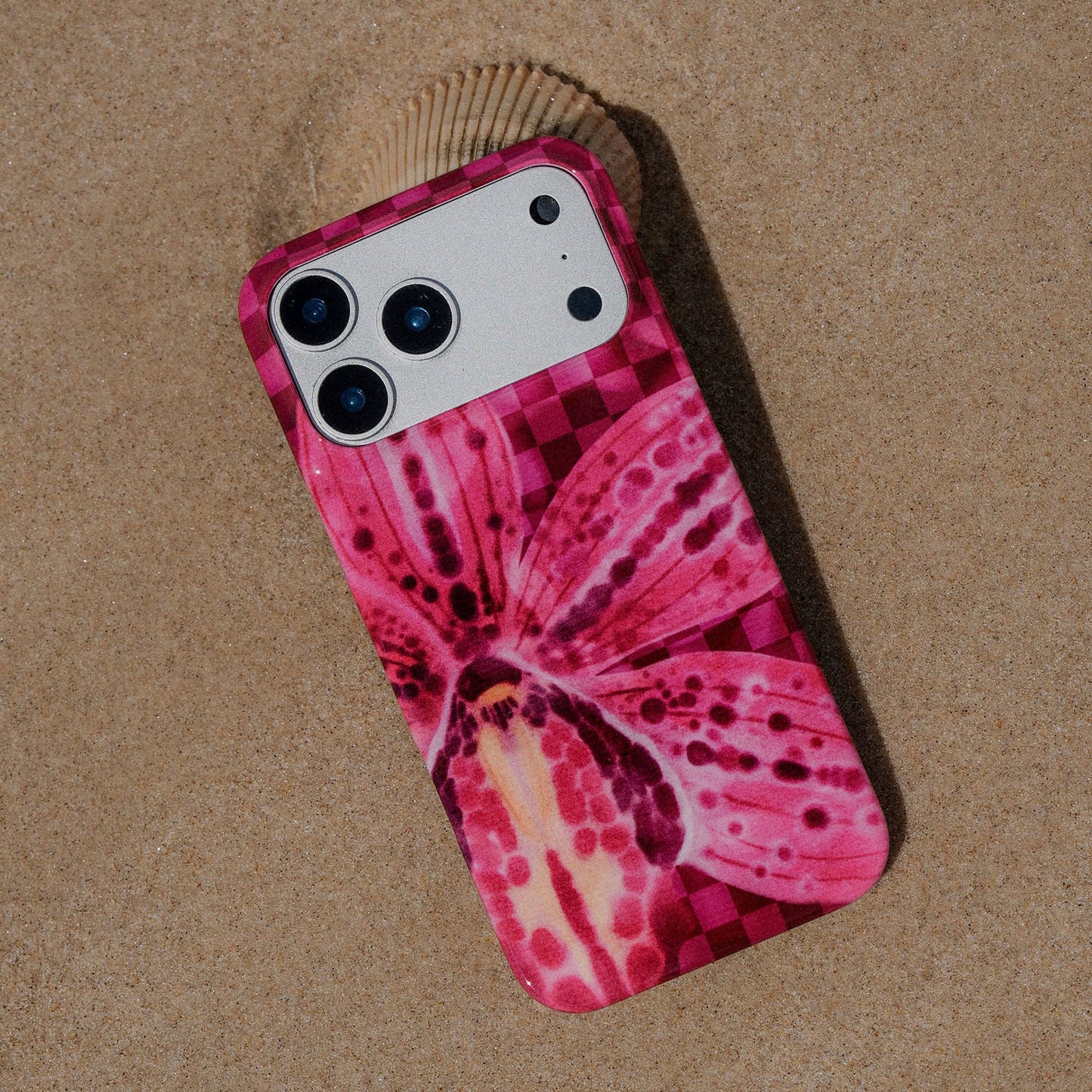 Check Orchid Printed Phone Cases by Sally Hungerford - The Dairy