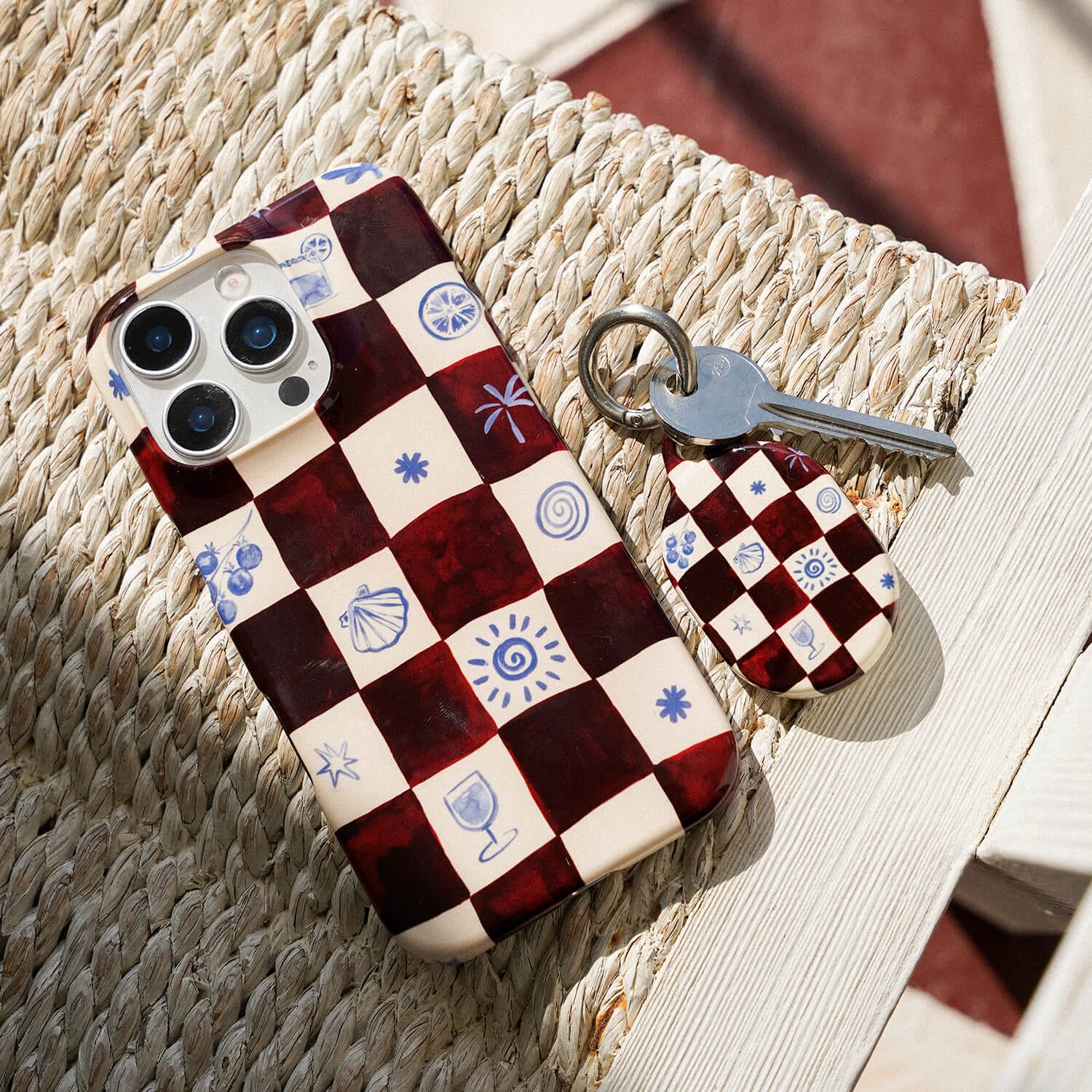 Afternoon Mezze Maroon Checkered Phone Case Afternoon Mezze Maroon Checkered Phone Case