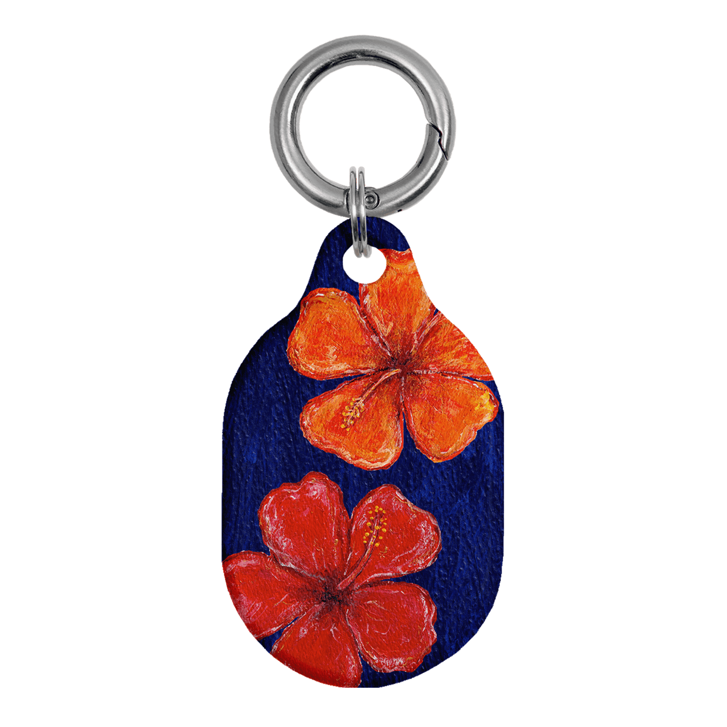 Hibiscus Flower Deep Blue AirTag Case AirTag Case by BG. Studio - The Dairy