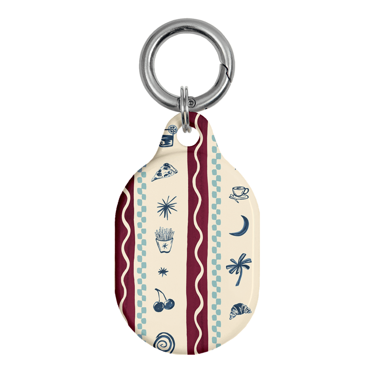 Summer Snacks Burgundy AirTag Case AirTag Case by Charlie Taylor - The Dairy