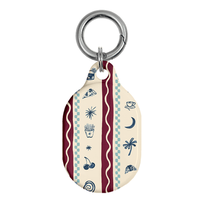 Summer Snacks Burgundy AirTag Case AirTag Case by Charlie Taylor - The Dairy
