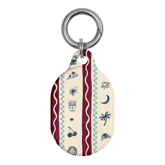 Summer Snacks Burgundy AirTag Case AirTag Case by Charlie Taylor - The Dairy