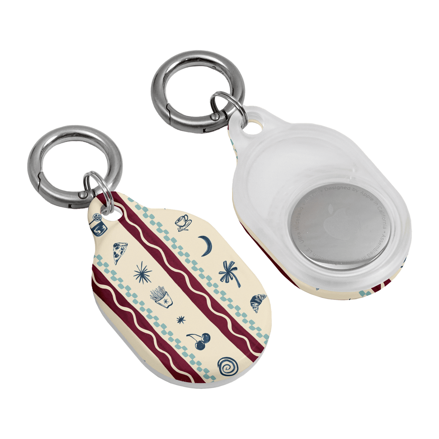 Summer Snacks Burgundy AirTag Case AirTag Case by Charlie Taylor - The Dairy