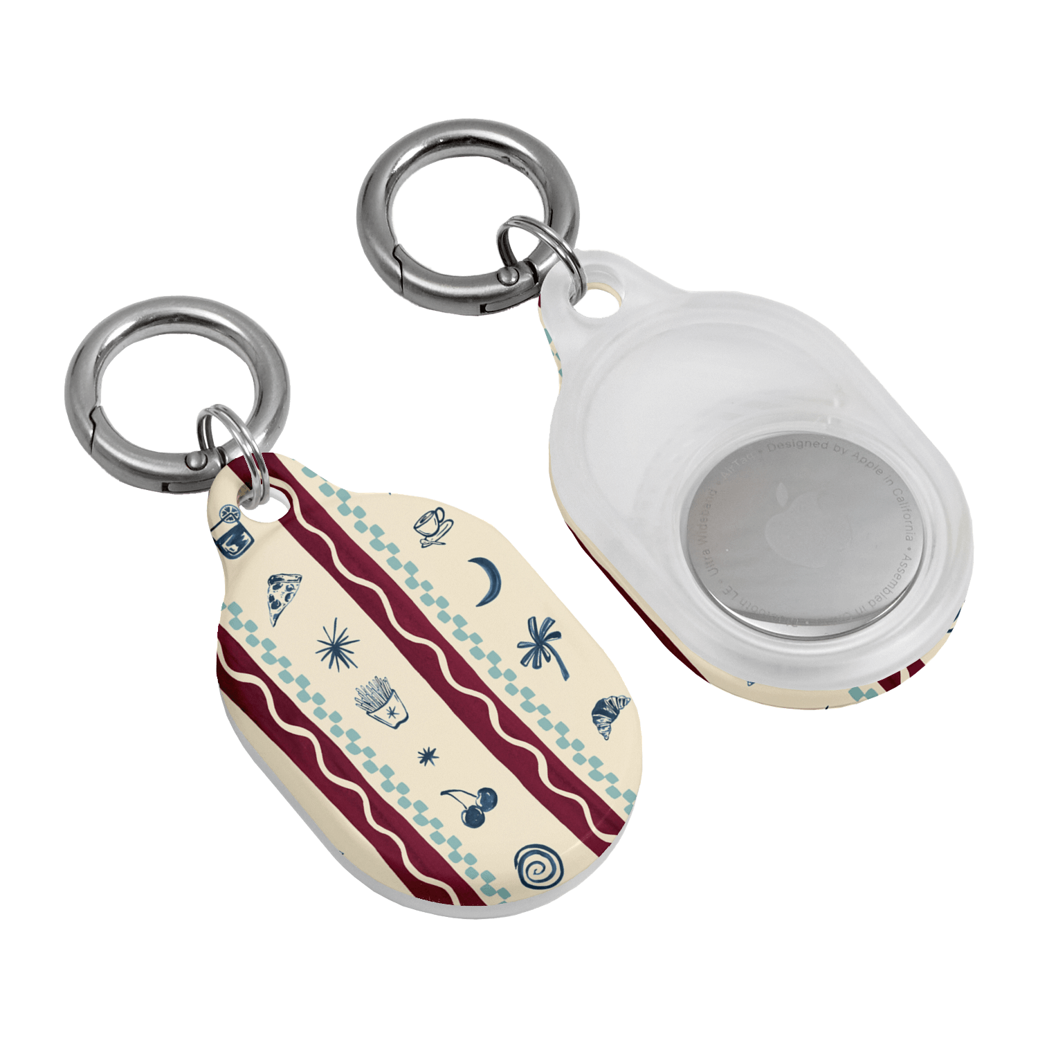 Summer Snacks Burgundy AirTag Case AirTag Case by Charlie Taylor - The Dairy