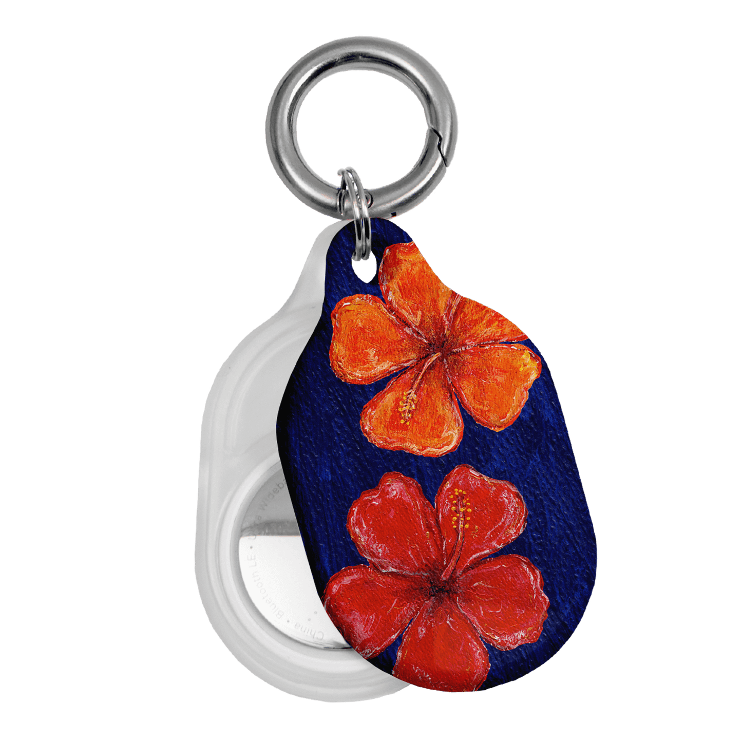 Hibiscus Flower Deep Blue AirTag Case AirTag Case by BG. Studio - The Dairy