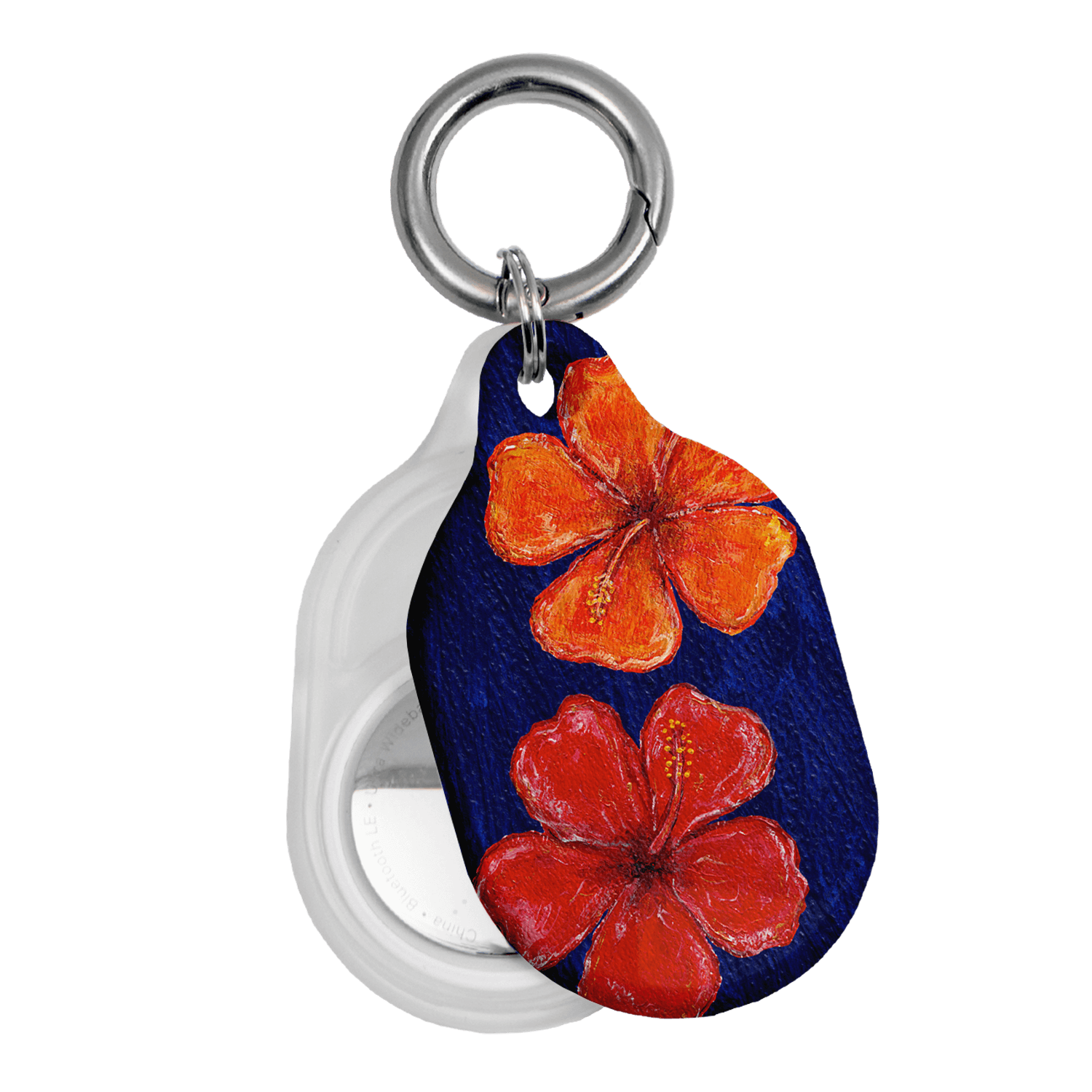 Hibiscus Flower Deep Blue AirTag Case AirTag Case by BG. Studio - The Dairy