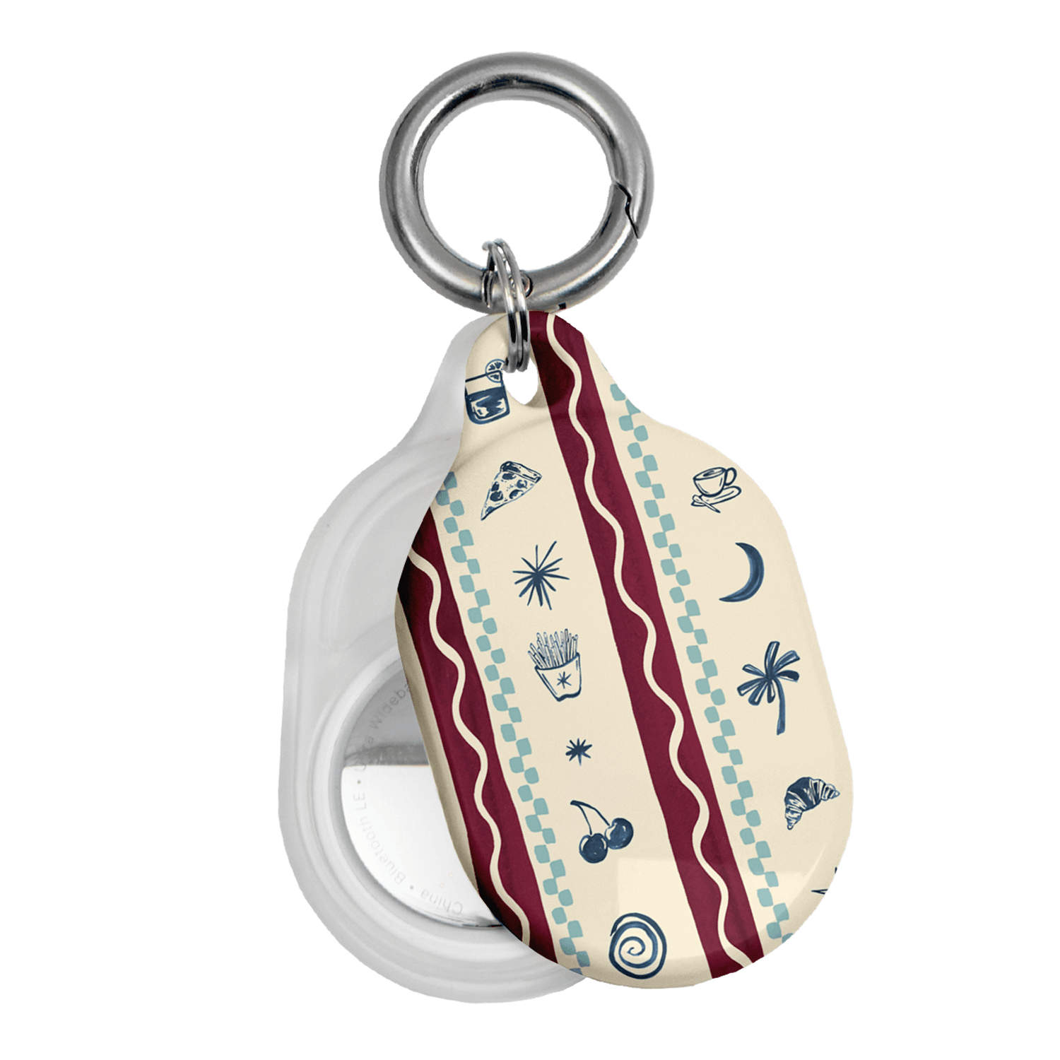 Summer Snacks Burgundy AirTag Case AirTag Case by Charlie Taylor - The Dairy