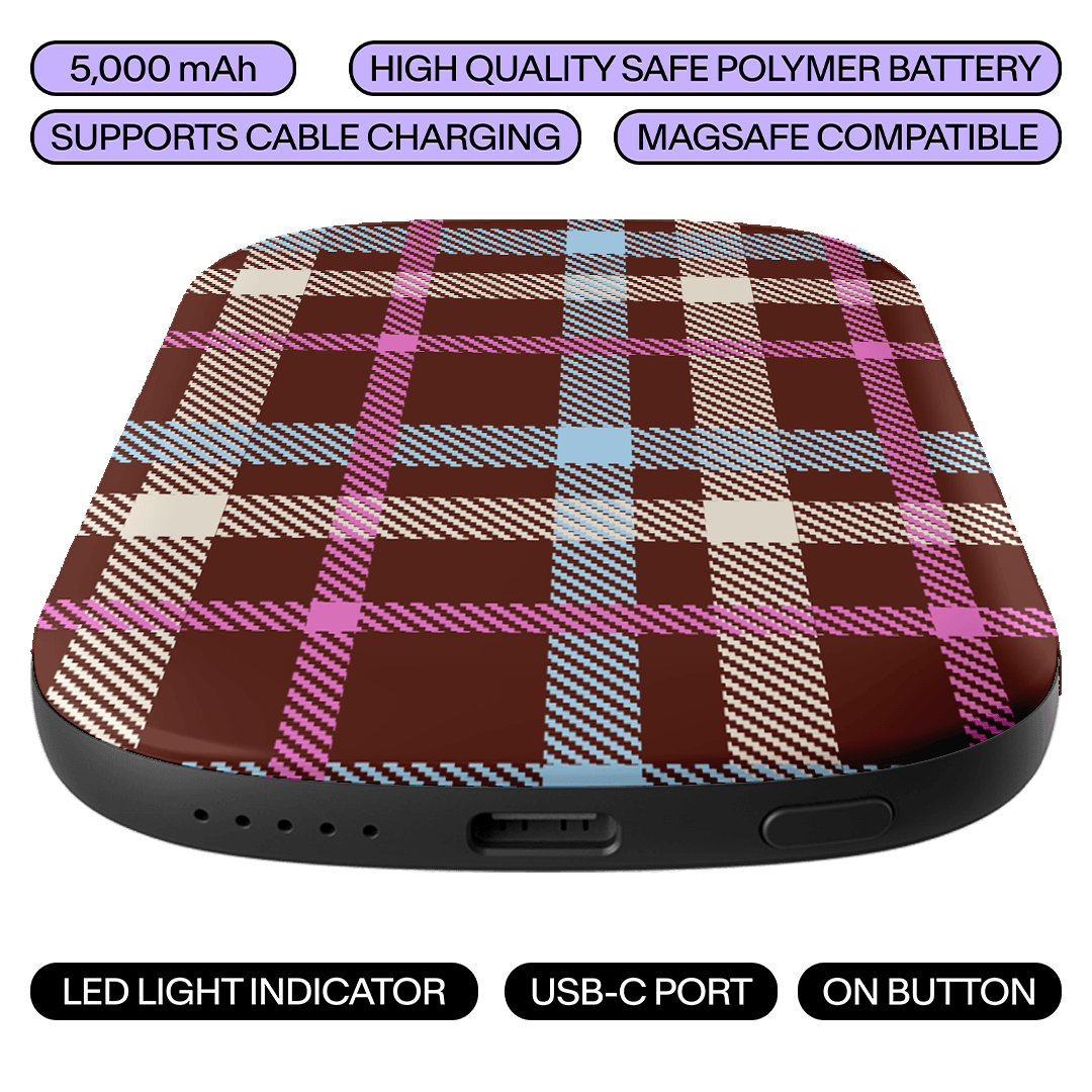 Confetti Plaid ChargePod MagSafe Power Bank ChargerPod by The Dairy - The Dairy