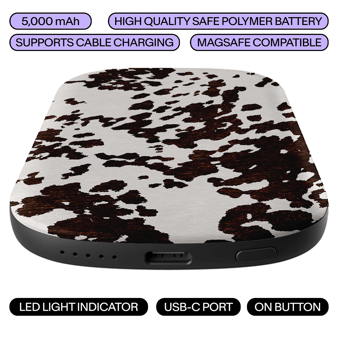 Cowhide Charm ChargePod MagSafe Power Bank ChargerPod by The Dairy - The Dairy