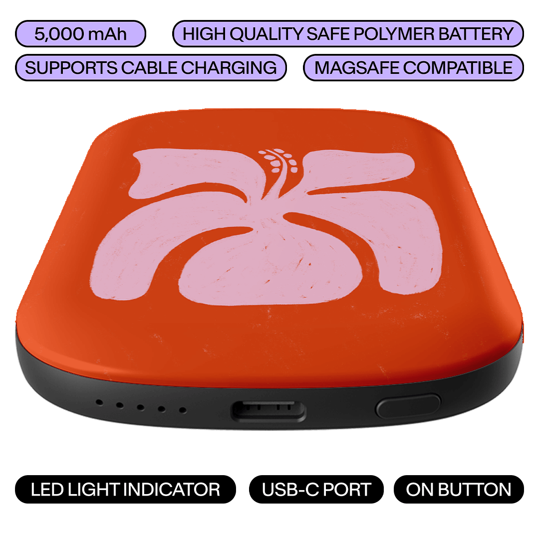 Hibiscus Crush ChargePod MagSafe Power Bank ChargerPod by Marie Faurrite - The Dairy