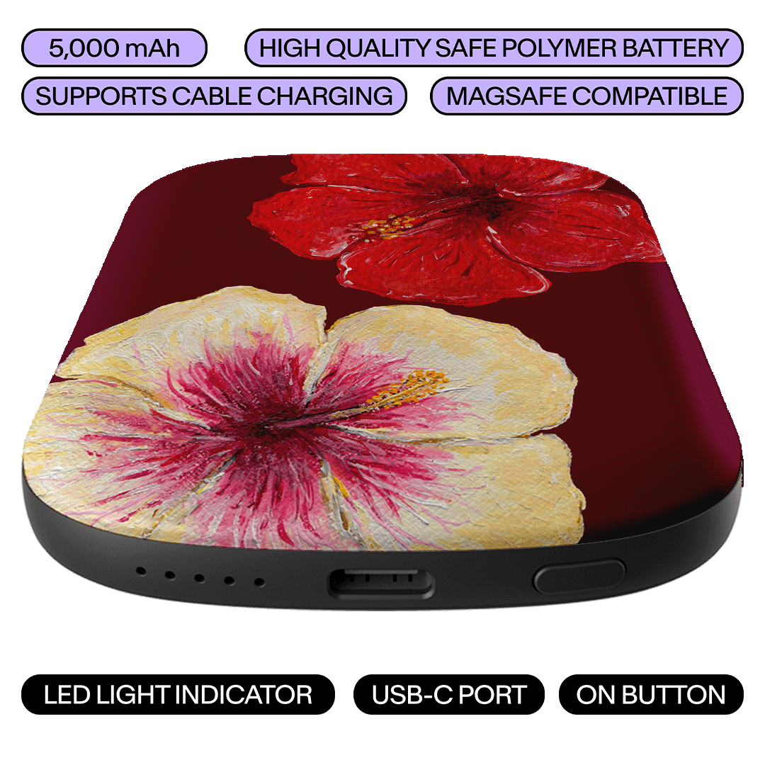 Hibiscus Flower ChargePod MagSafe Power Bank ChargerPod by The Dairy - The Dairy