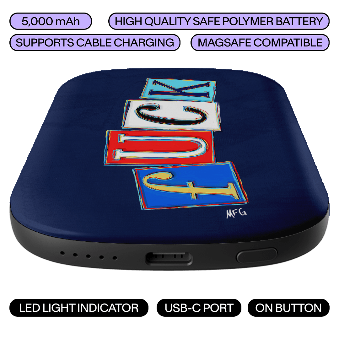 Lil Fcks Blue ChargePod MagSafe Power Bank ChargerPod by Margarbs Art - The Dairy