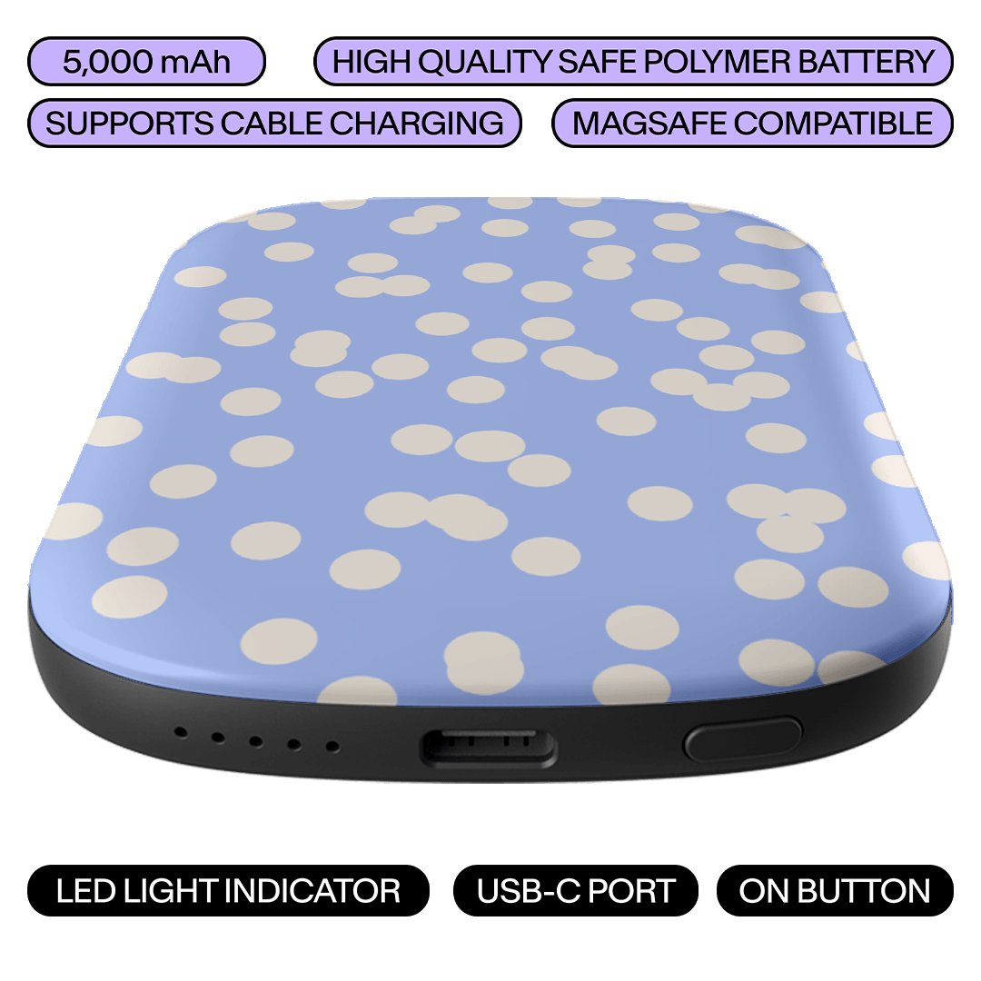 Mini Confetti Periwinkle Salt ChargePod MagSafe Power Bank ChargerPod by Veronica Tucker - The Dairy