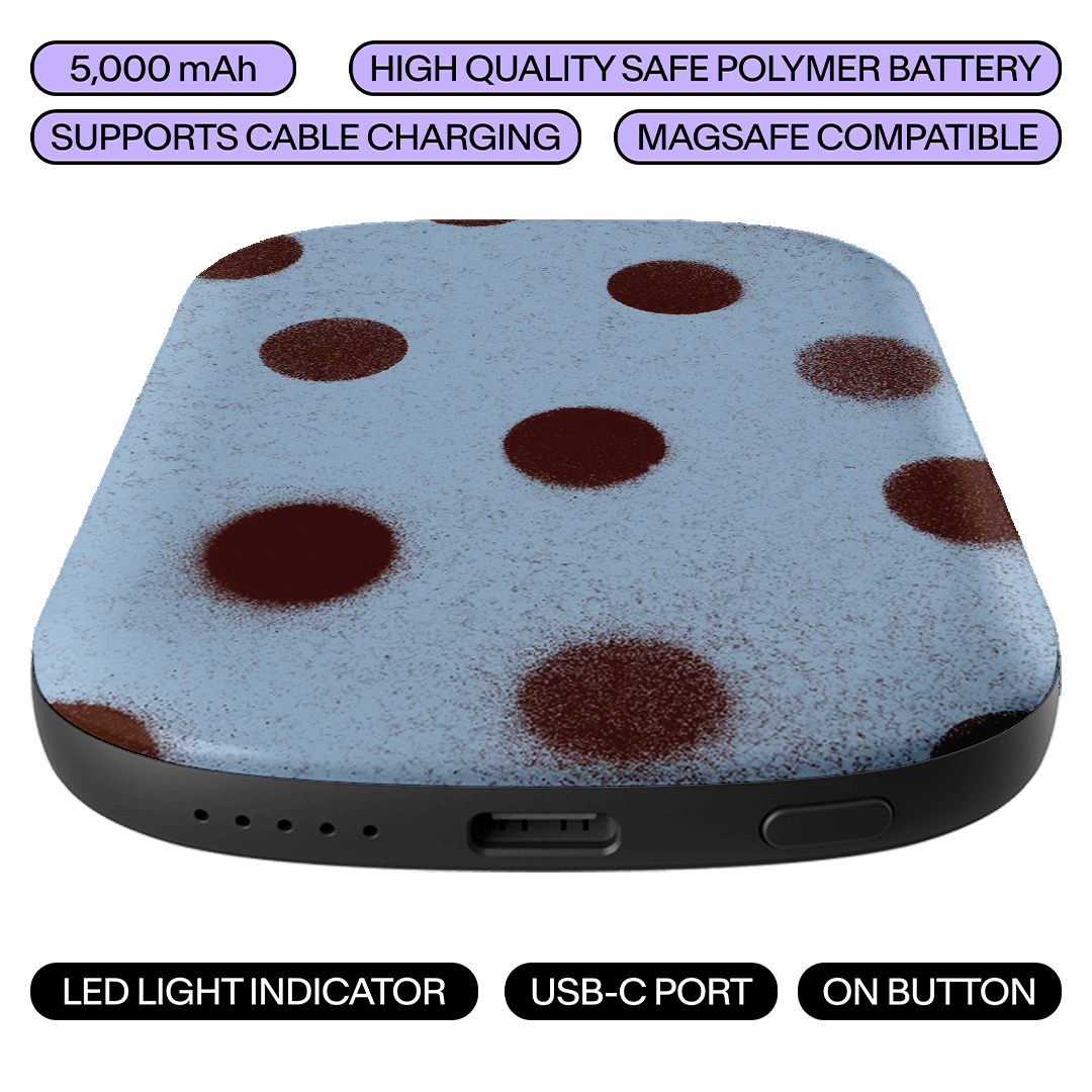 Mist Polka Dot ChargePod MagSafe Power Bank ChargerPod by Jasmine Dowling - The Dairy