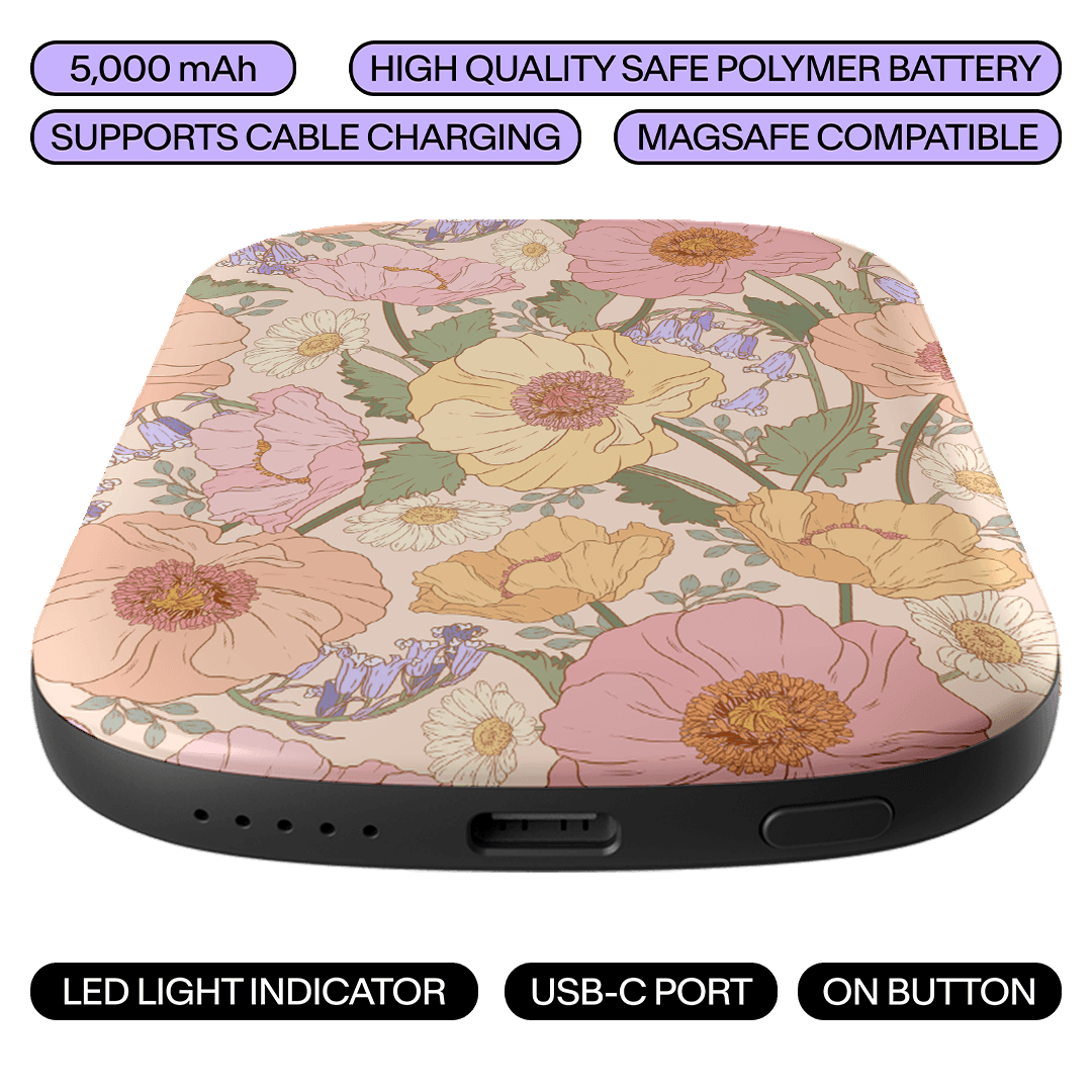 Spring Poppy ChargePod MagSafe Power Bank ChargerPod by Kasiags Art - The Dairy