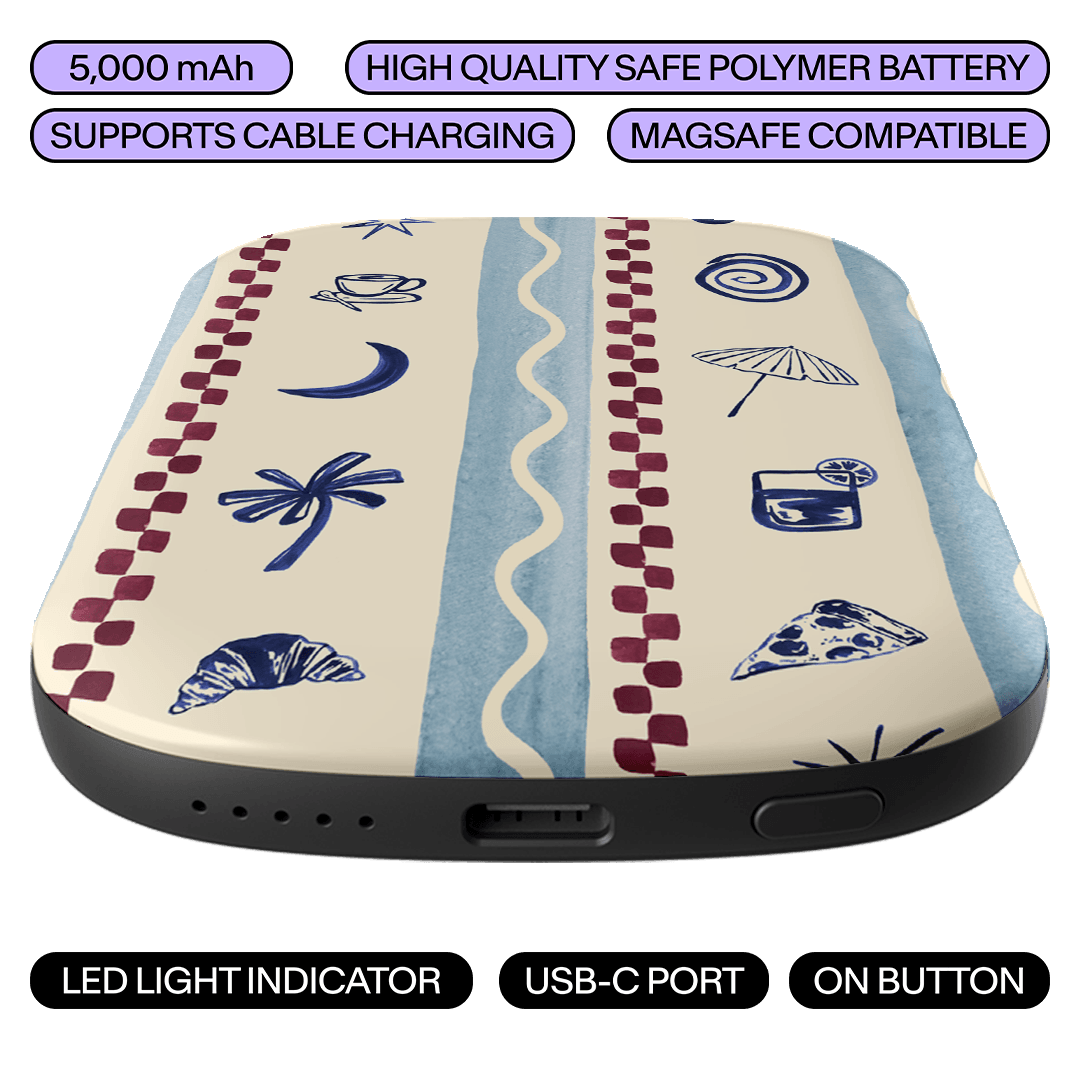 Summer Snacks Blue ChargePod MagSafe Power Bank ChargerPod by Charlie Taylor - The Dairy