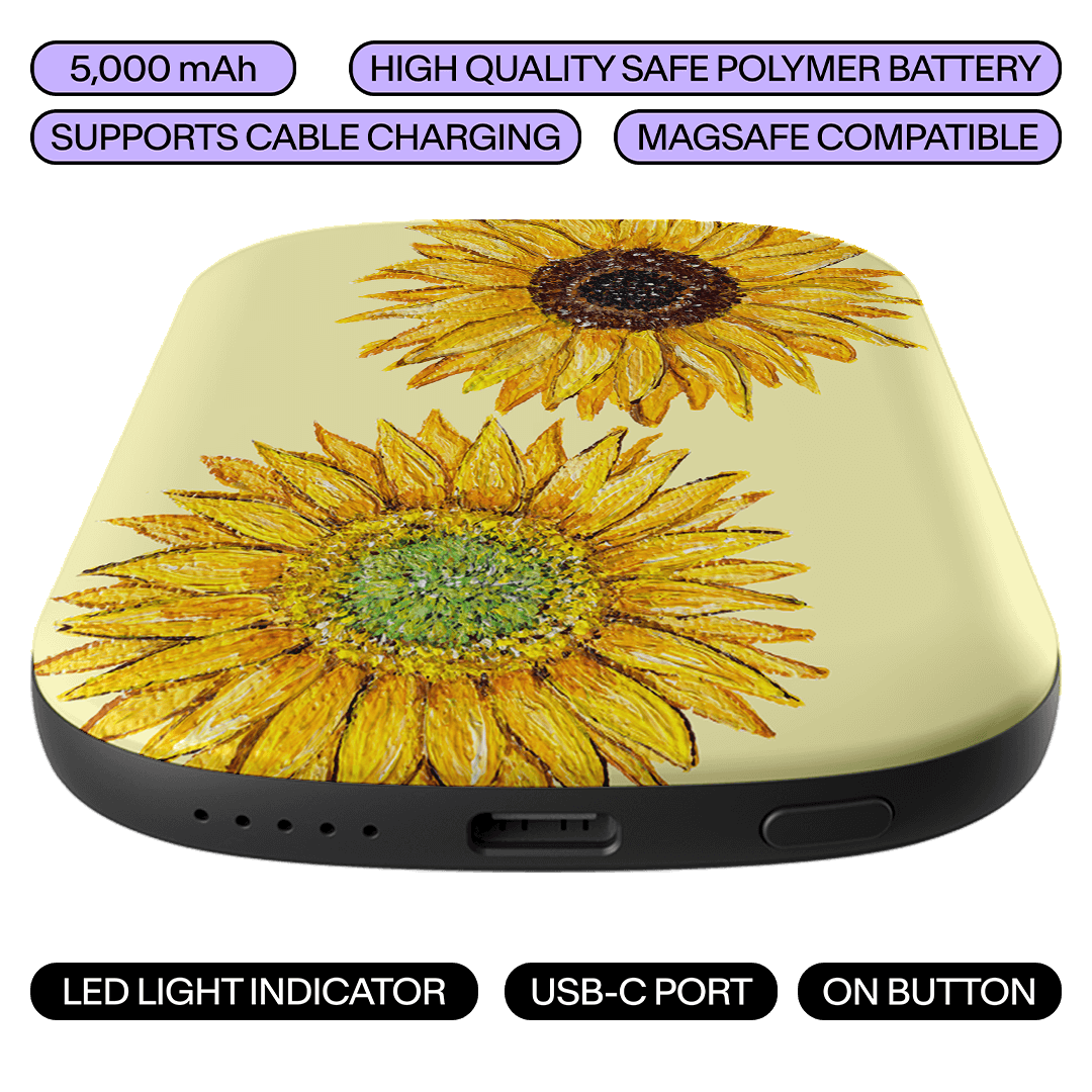 Sunflower Yellow ChargePod MagSafe Power Bank ChargerPod by BG. Studio - The Dairy