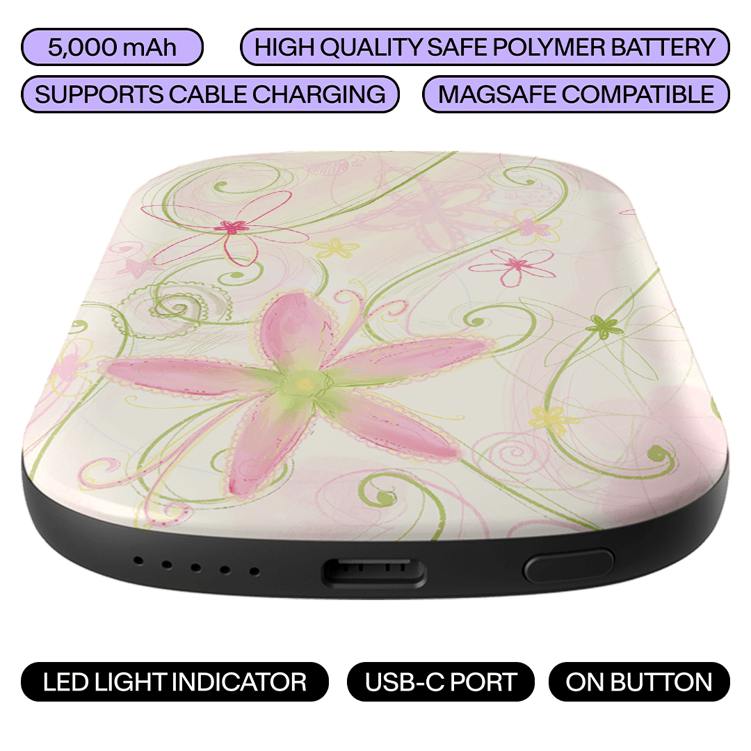 Swirl Pink ChargePod MagSafe Power Bank ChargerPod by Kayla Carr - The Dairy