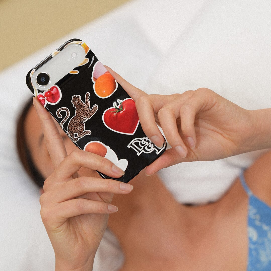 Sunday Stickers Black Printed Phone Cases by Desmond & Dempsey - The Dairy