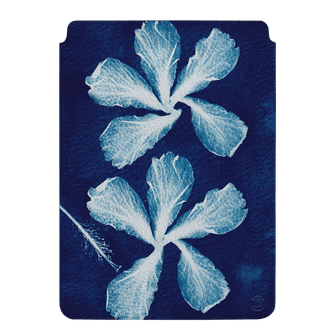 Hibiscus Cyanotype Laptop & iPad Sleeve Laptop & Tablet Sleeve by Sally Hungerford - The Dairy