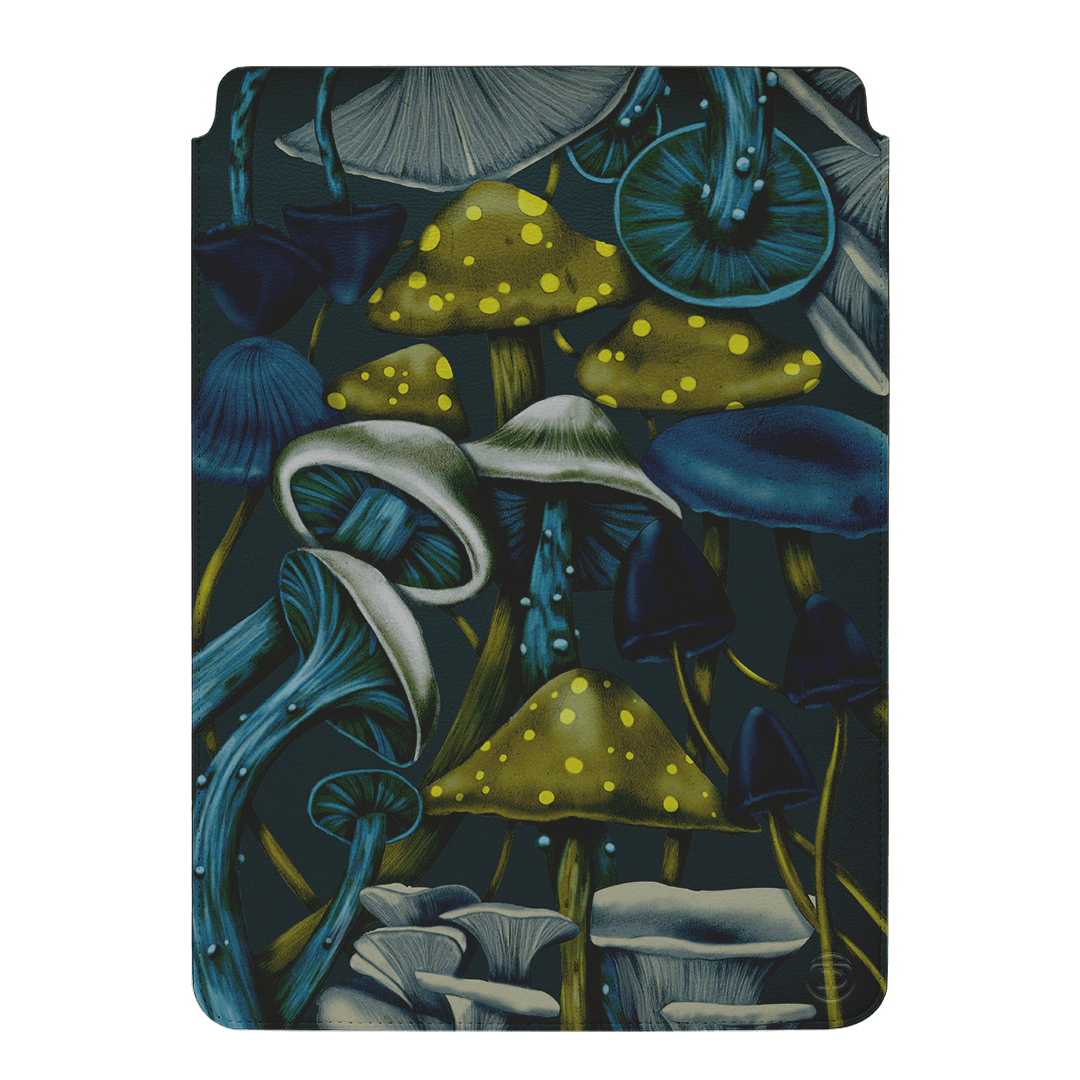 Shrooms Blue Laptop & iPad Sleeve Laptop & Tablet Sleeve Small by Kelly Thompson - The Dairy