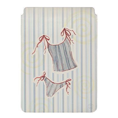 Stripe Tankini Laptop & iPad Sleeve Laptop & Tablet Sleeve Small by Kayla Carr - The Dairy