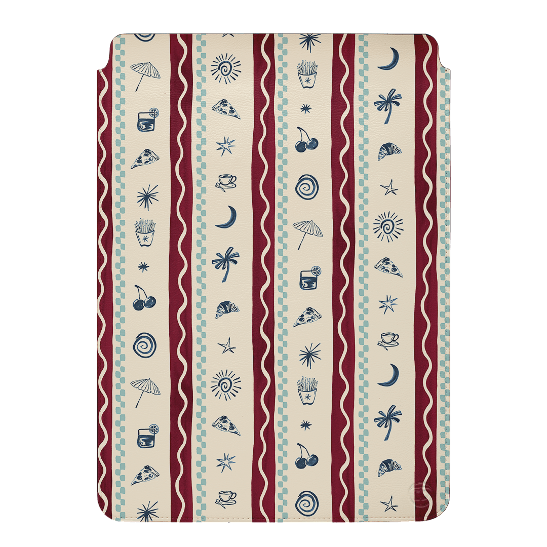 Summer Snacks Burgundy Laptop & iPad Sleeve Laptop & Tablet Sleeve Small by Charlie Taylor - The Dairy