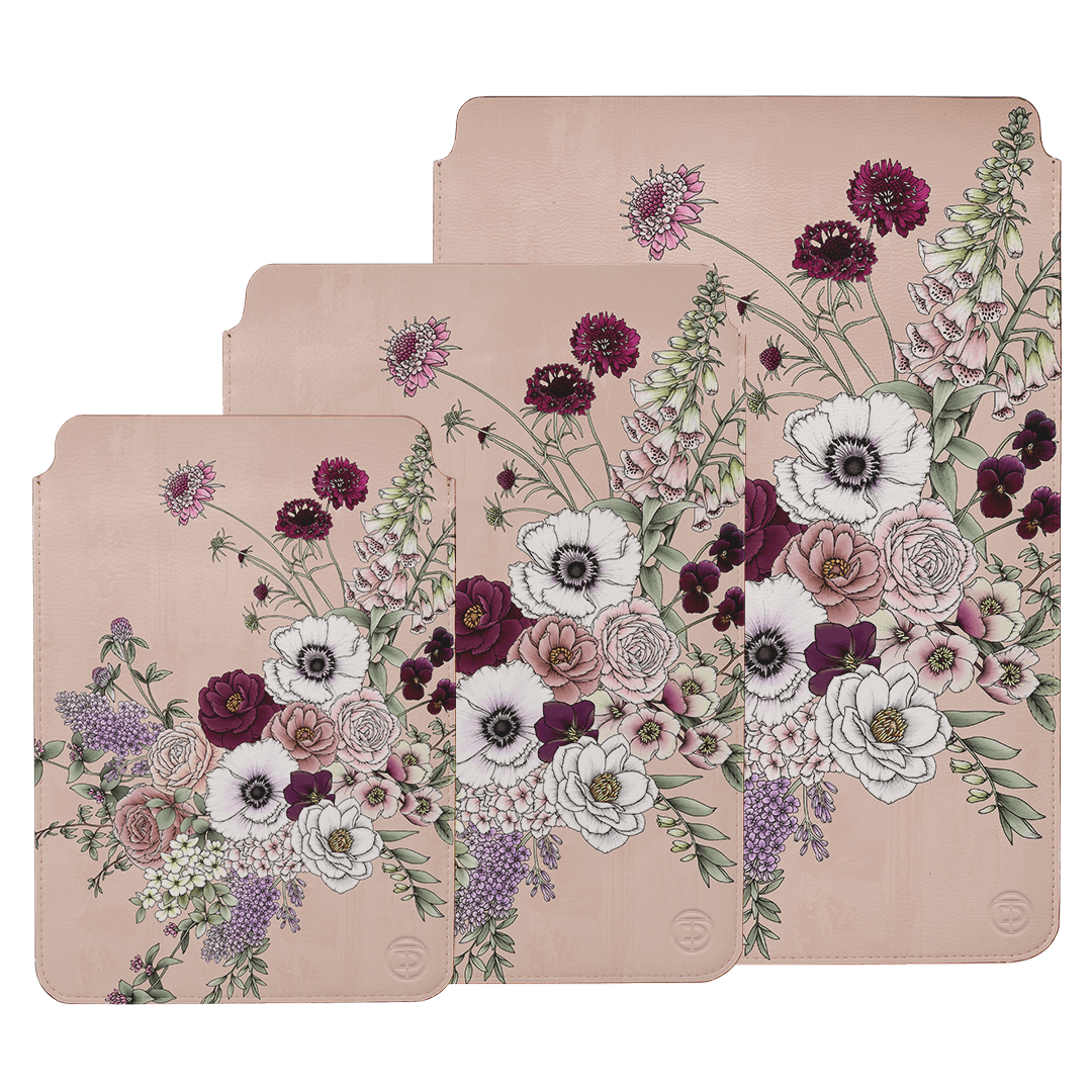 Blush Wildflowers Laptop & iPad Sleeve Laptop & Tablet Sleeve by Typoflora - The Dairy