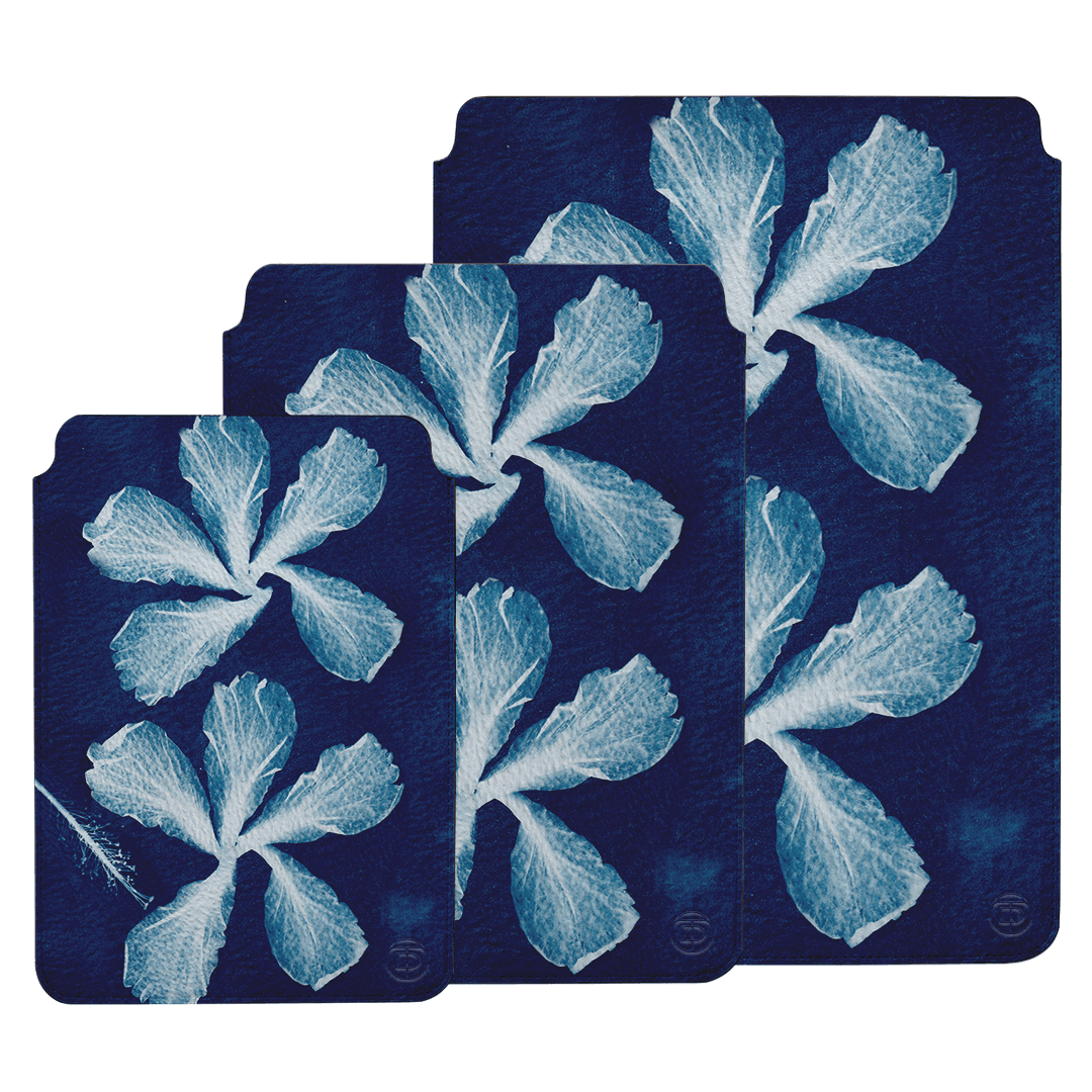 Hibiscus Cyanotype Laptop & iPad Sleeve Laptop & Tablet Sleeve by Sally Hungerford - The Dairy