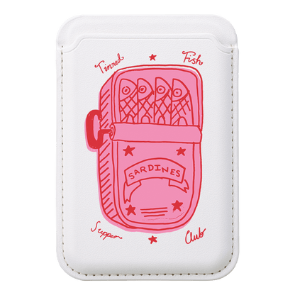 Sardine Social Red MagSafe Wallet MagSafe Wallet White by The Dairy - The Dairy