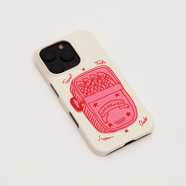 Sardine Social Red Printed Phone Cases iPhone 16 / Armoured by The Dairy - The Dairy