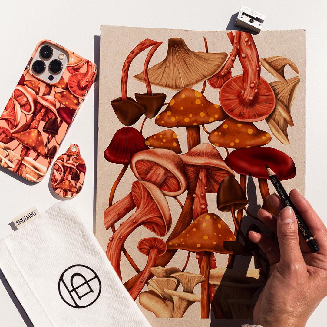Shrooms Printed Phone Cases by Kelly Thompson - The Dairy