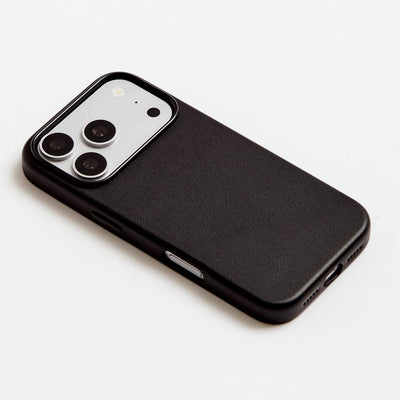 iPhone Vegan Leather Case Black Leather Phone Case iPhone 17 by The Dairy - The Dairy