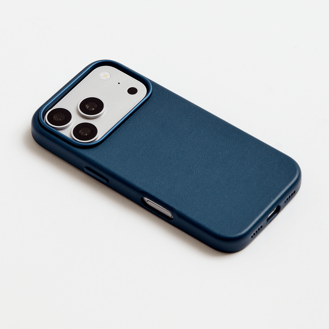iPhone Vegan Leather Case Navy Leather Phone Case by The Dairy - The Dairy