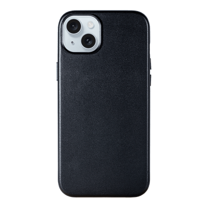 iPhone Vegan Leather Case Black Leather Phone Case iPhone 15 Plus by The Dairy - The Dairy
