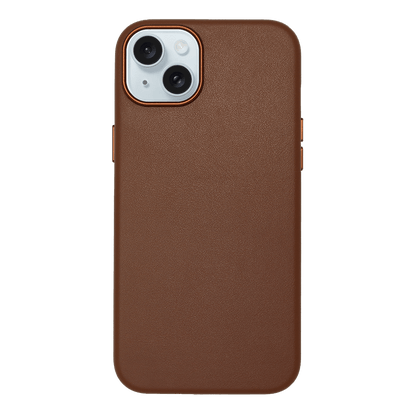 iPhone Vegan Leather Case Brown Leather Phone Case iPhone 15 Plus by The Dairy - The Dairy
